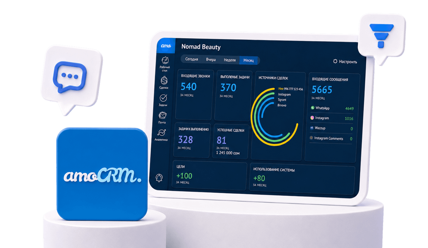 Интерфейс amoCRM для автоматизации отдела продаж